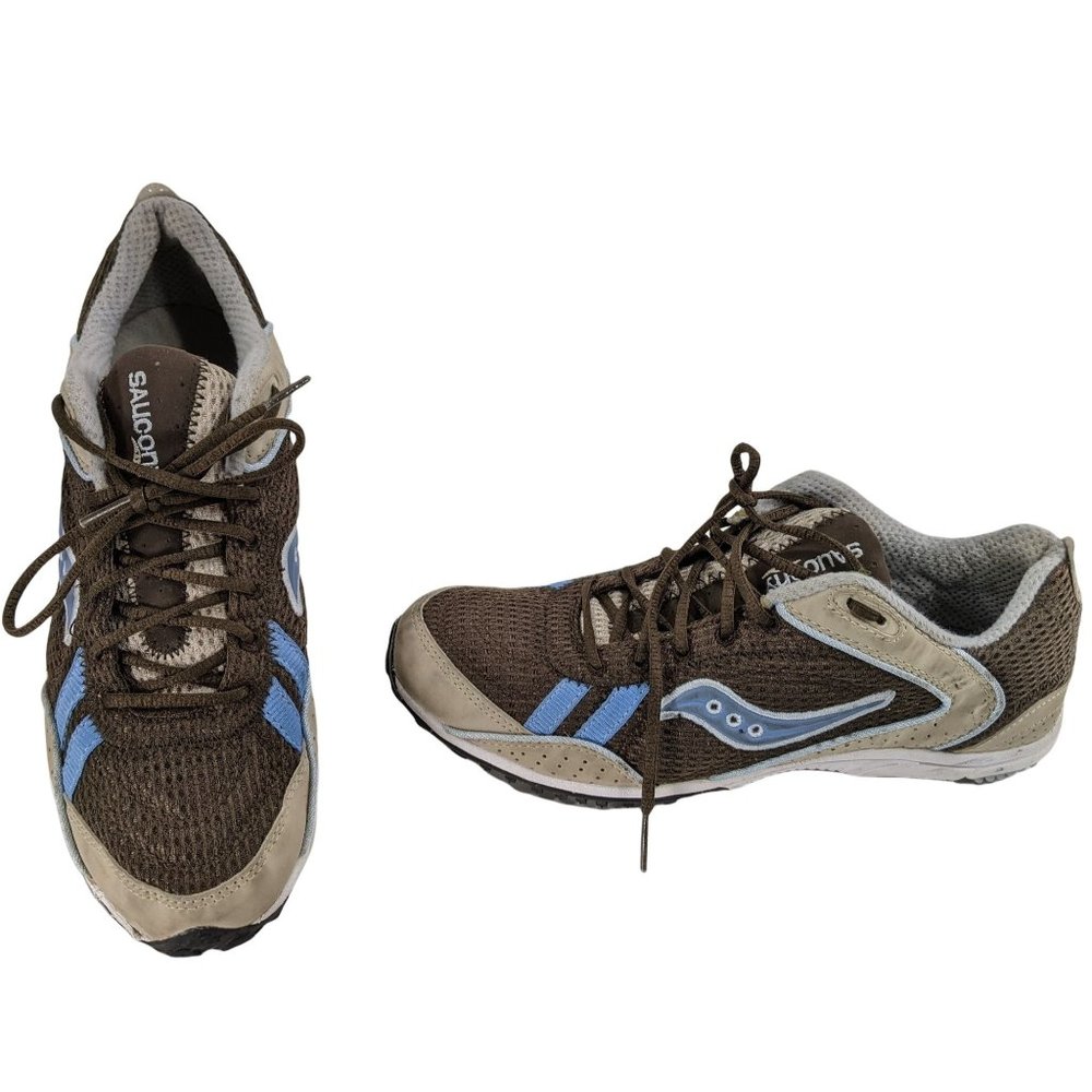 Womens Saucony Ride River Ride Trailrunning Running Shoes Brown/ Blue Size 8